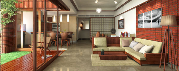 Villa Common Space Attached With Open Garden | Total Environment Make The Smart Move | In That Quiet Earth Project